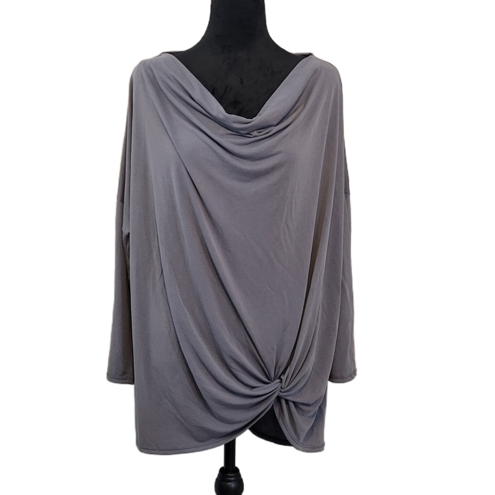 Grey Women's Twist Knot Top